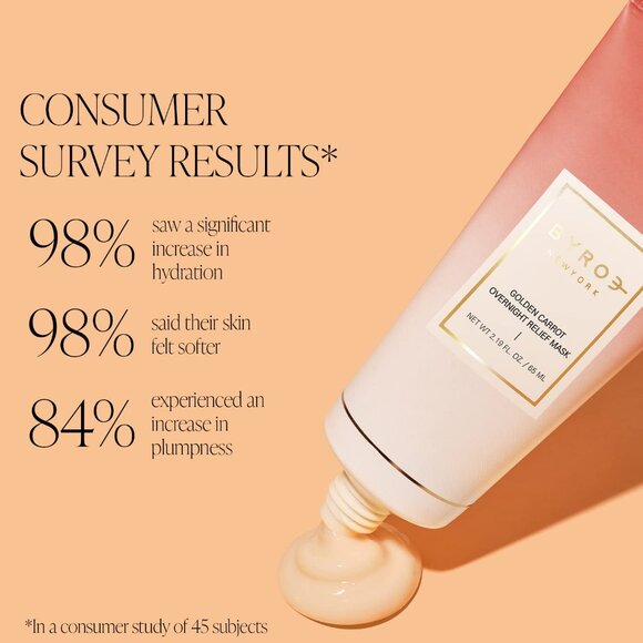 BYROE Golden Carrot Relief Mask | Overnight Facial Mask with Vegan Collagen - Picture 8 of 11